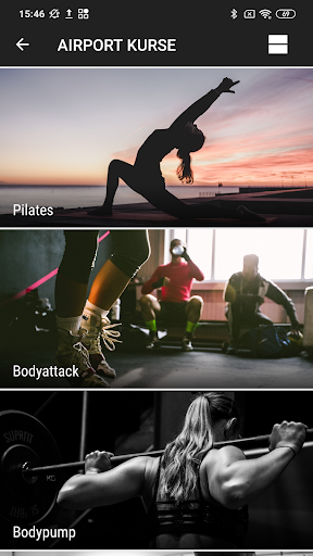 Android application Airport Fitness Zürich screenshort
