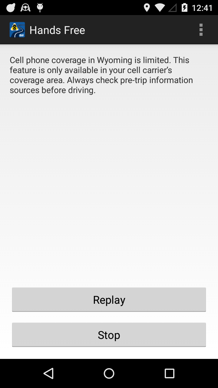 Android application Wyoming 511 screenshort