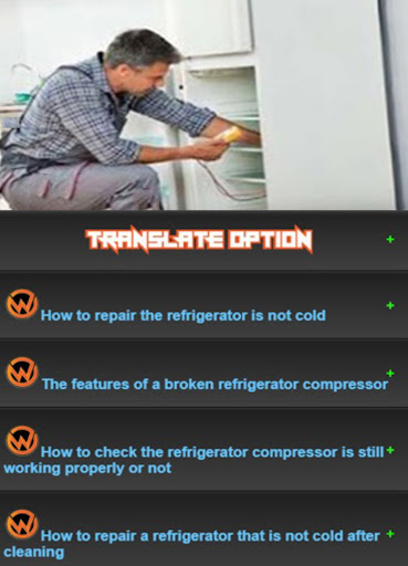 Android application Learning Refrigerator Repair screenshort