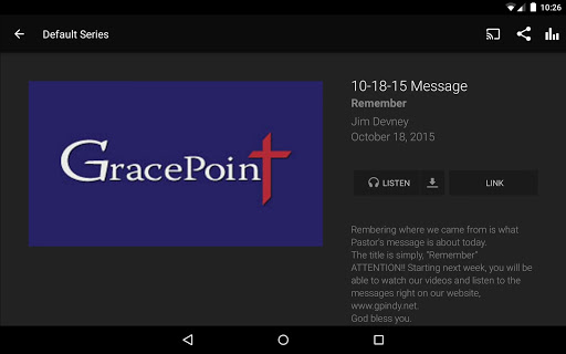 Screenshot of Gracepoint Church App
