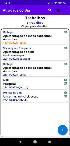 Atividade do Dia Agenda
