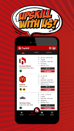 Android application Hyred MY screenshort