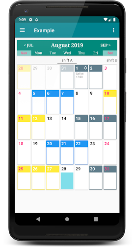 Android application My Shift Schedule screenshort