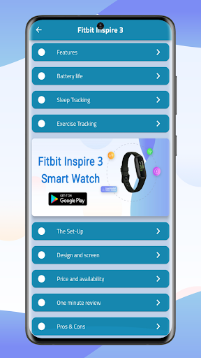 Android application Fitbit Inspire 3 Wstch Guide screenshort