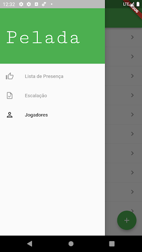 Android application Pelada screenshort
