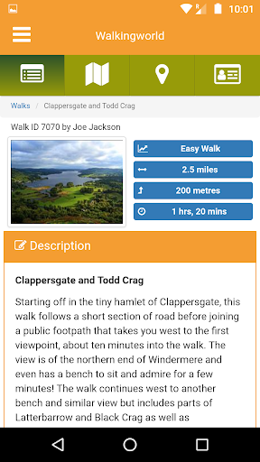 Android application Walkingworld screenshort
