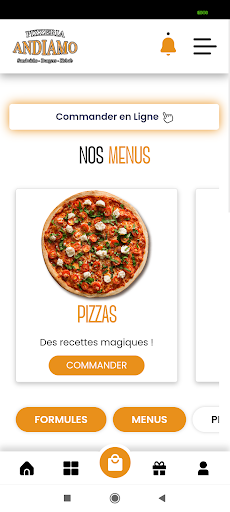 Android application Andiamo pizza Amiens screenshort