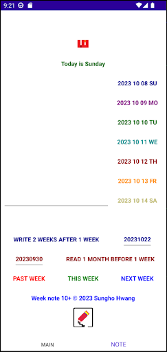 Week note 10+ Screen 2