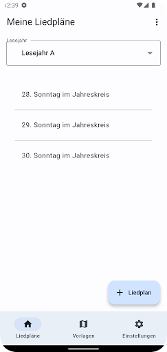 Android application Liedplan screenshort