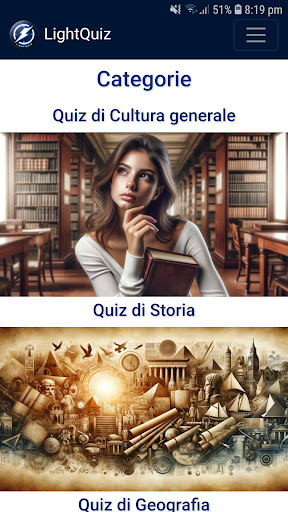 Android application LightQuiz - Cultura Generale screenshort