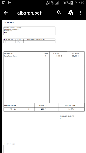 Albaranes para Android