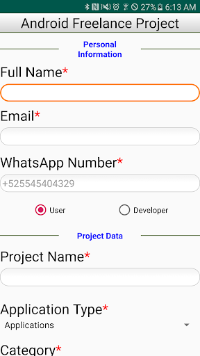 Android application Android Freelance Project screenshort