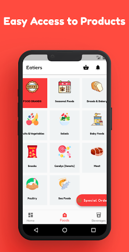 Android application Eatiers screenshort