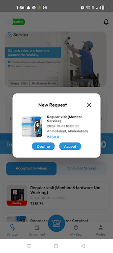 Servizo Vendor Screen 2