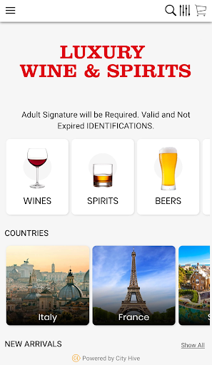 Luxury Wines and Spirits Screen 3