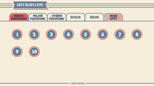 Android application 50 Easy Blues Guitar Licks for screenshort