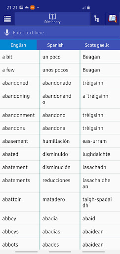 Spanish Scots Gaelic Dictionar