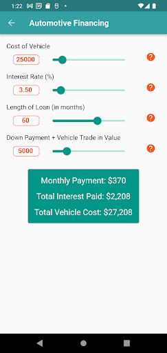 Simple Loan Calculator Screen 2