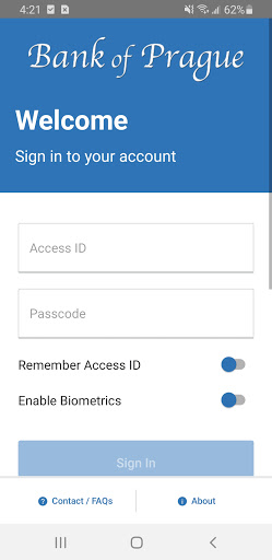 Android application Bank of Prague Mobile Banking screenshort