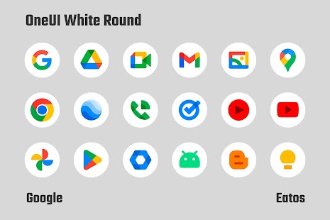 OneUI White - Round Icon Pack Tangkapan layar