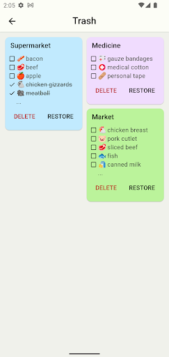 Shopping Notes Screen 3