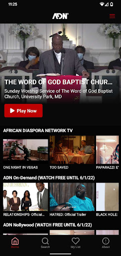 Android application AFRICAN DIASPORA NETWORK TV screenshort
