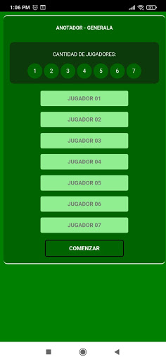 Android application Anotador Generala screenshort