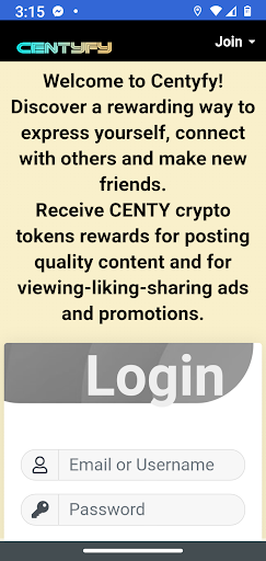 Android application Centyfy screenshort