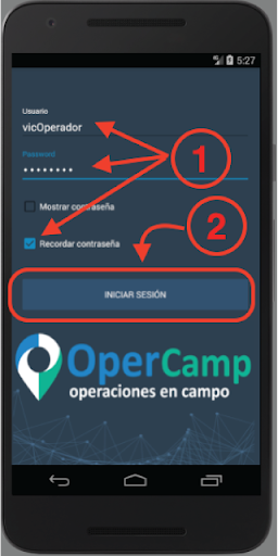 Android application Opercamp Transportistas screenshort