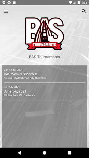 Android application BAS Tournaments screenshort
