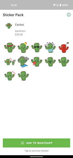 Android application Cactus stickers for WhatsApp screenshort