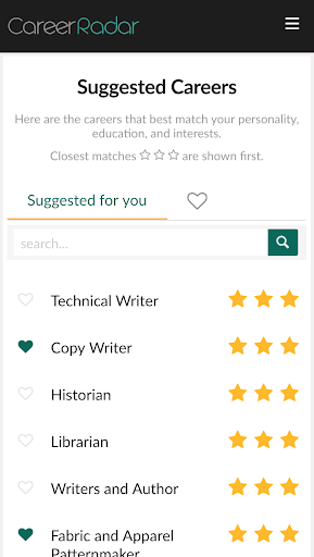CareerRadar Screen 2