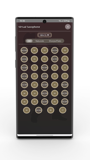 Screenshot of Saxophone Fingering Chart