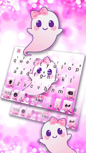 Android application Lovely Pink Ghost Keyboard The screenshort
