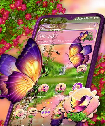 Android application Butterfly Girl Nature Theme screenshort