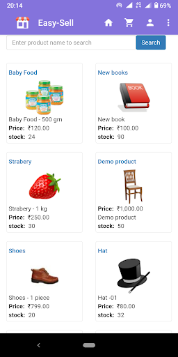 Android application Easy Sell Demo screenshort