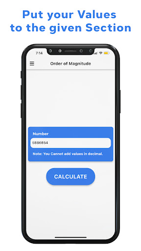 Order of Magnitude Calculator Screen 2