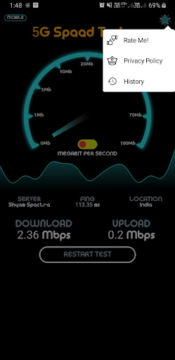 Android application 5G Speed Tester screenshort