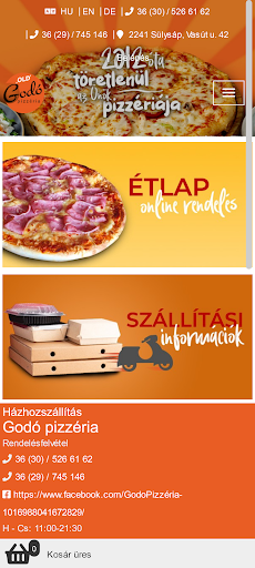 Android application Godó Pizzéria screenshort
