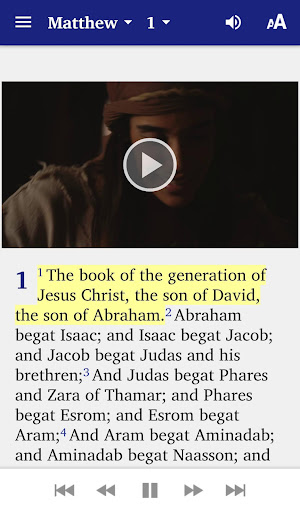 Screenshot of KJV Audio Bible + Gospel Films