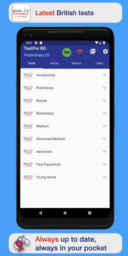 Android application BD British Dressage TestPro screenshort