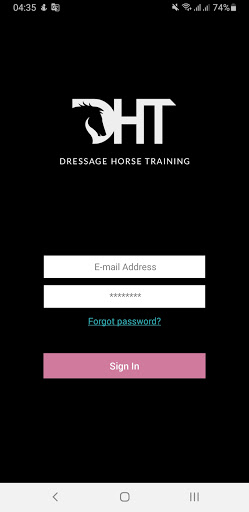 Android application Dressage Horse Training (DHT) screenshort