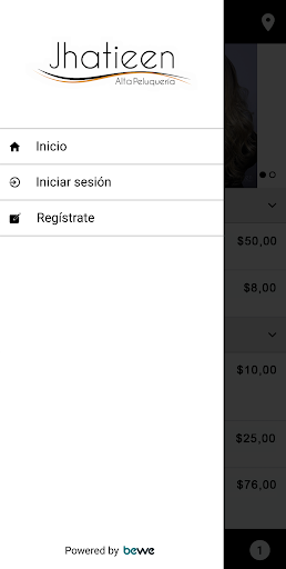 Android application Jhatieen Alta Peluquería screenshort