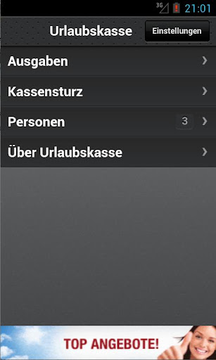 Android application Urlaubskasse / Holiday Cash screenshort