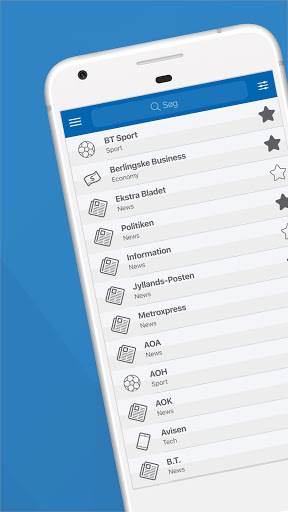 Android application Danske Aviser screenshort