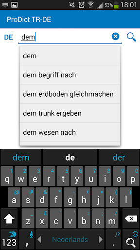 Android application Turkish - German dictionary screenshort