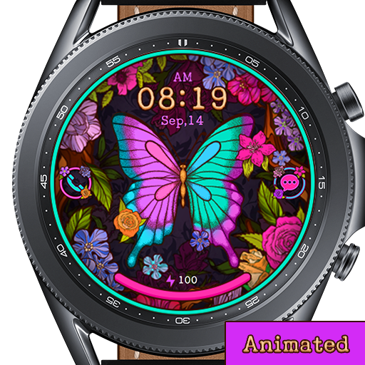Vintage Butterfly with Flower_ logo