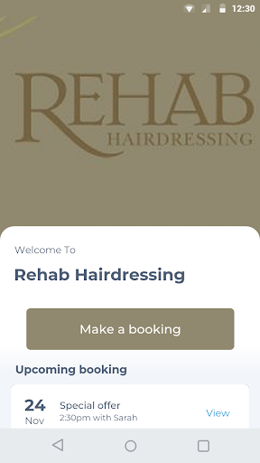 Android application Rehab Hairdressing screenshort