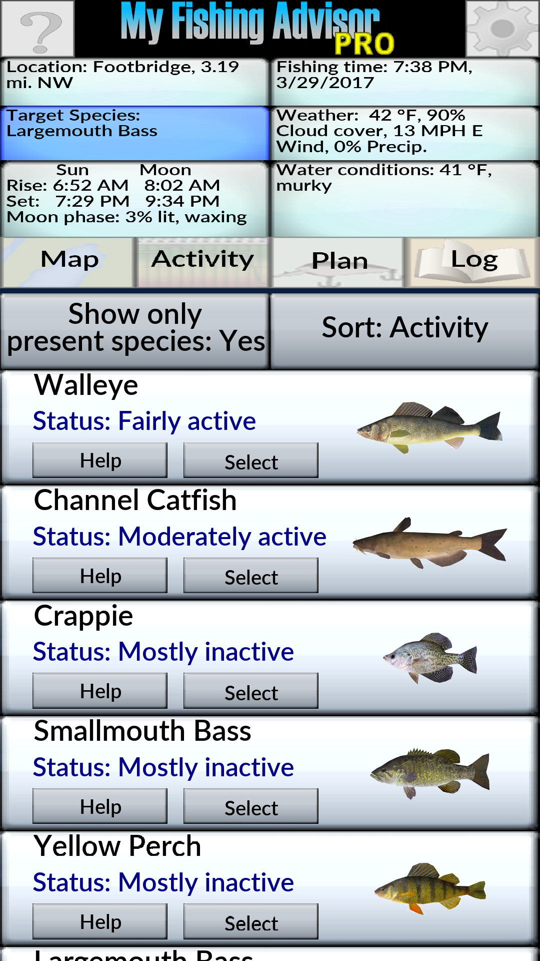 Android application My Fishing Advisor Pro screenshort