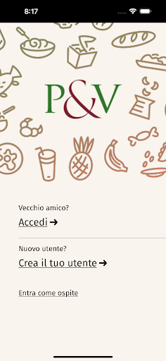 Android application P&V: Italian Food Delivery screenshort